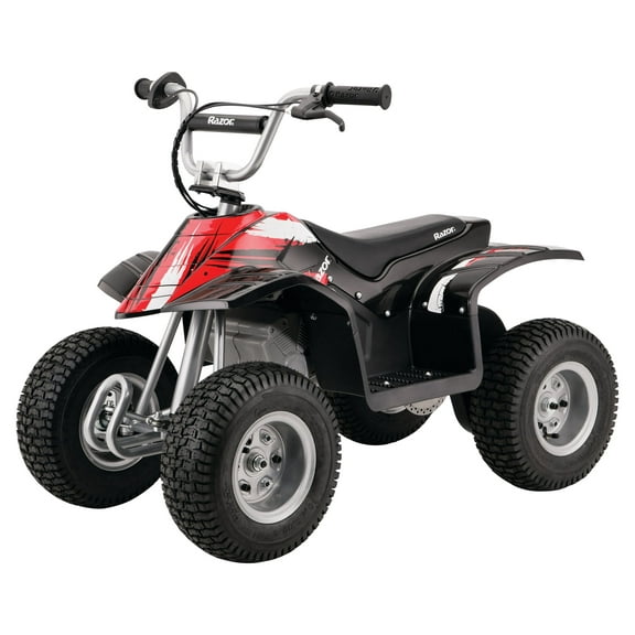 Razor Dirt Quad - 24V Electric 4-Wheeler ATV - Twist-Grip Variable-Speed Acceleration Control, Hand-Operated Disc Brake, 12" Knobby Air-Filled Tires