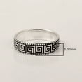 thumbnail image 4 of 925 Sterling Silver Oxidized Platinum Plated Greek Band Women Valentines Day Gifts Ring, 4 of 8