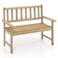 thumbnail image 6 of Amijoy Outdoor Teak Wood Garden Bench, 2-Person Patio Bench With Backrest And Armrests, Patio Garden Bench Natural, 6 of 7
