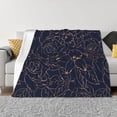 thumbnail image 1 of Balery Copper-Gold Gloss Outline Flower Manta de Franela con Dibujo, Lujo Ultra Suave y Cálido, Antipelusa y Resistente a las Arrugas para Cama, Sofá, Camping -50"x40", 1 of 6