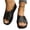 Black, variant on Cut-Out Wedge Slide Sandals, Breathable Cut-Out Slides, Women's Cut-Out Wedge Slide Sandals, Metal Accent Open-Toe Slippers, Comfortable Platform Shoes for Summer, Khaki 6