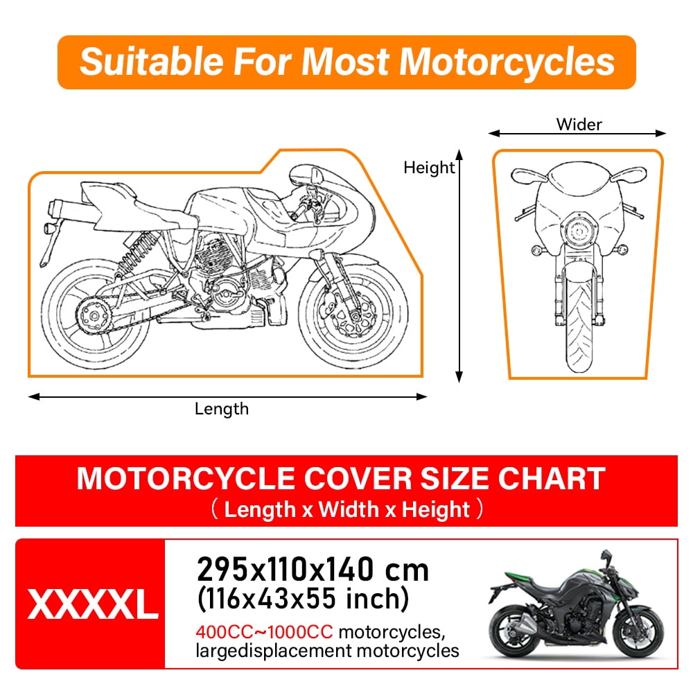 XiongXiong Motorcycle Cover, Ultimate Motorcycle Cover for All-Weather Protection,Universal Fit, Anti-Theft Security, Portability,4XL