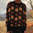 thumbnail image 2 of Sweaters for Women Maple Leaf Pattern Warm Knit Sweater Casual Crew Neck Long Sleeve Tops Relaxed Fit Sweaters for Women Trendy, 2 of 5