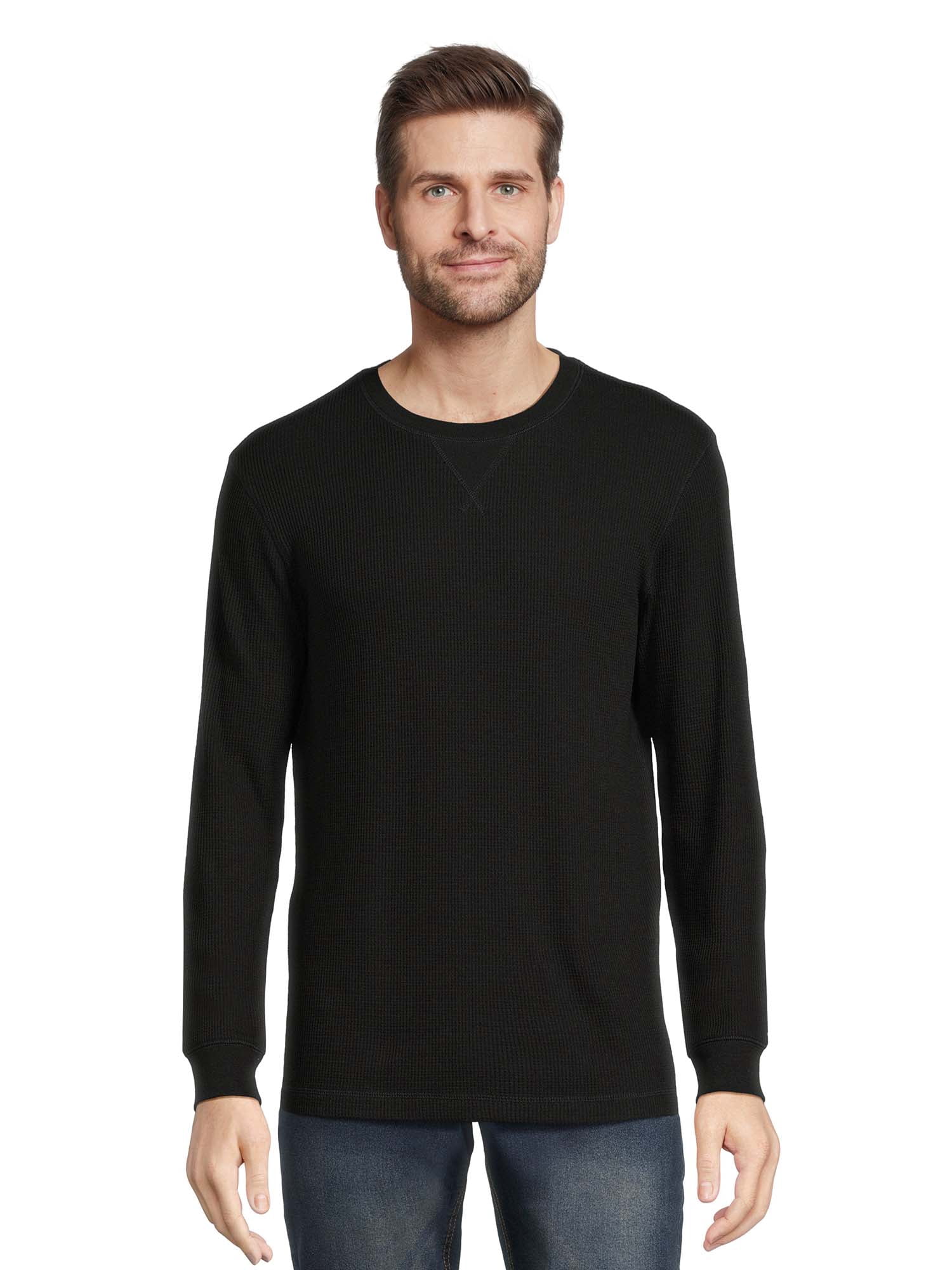 George Men's Long Sleeve Henley Shirt and Thermal Crewneck Tee, 2-Piece, Sizes XS-5XL