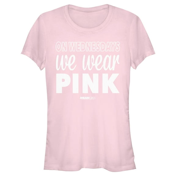Junior's Mean Girls We Wear Pink Quote Graphic Tee Light Pink Medium