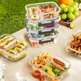 thumbnail image 5 of 8 Pcs Glass Food Storage Containers with Lids, 2 & 3 Compartment Glass Airtight Meal Prep Containers (4 Containers & 4 Lids), Oven & Freezer Safe, Leak Proof - Grey, 5 of 9