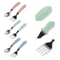 thumbnail image 2 of KAKOWELY 3 Set of Toddler Utensils Kids Tableware Set with Handle Children Safe Spoons Forks Set with Container,4.92X"X1.02"X0.79", 2 of 4