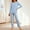 Suit-205Light Blue, variant on Gamivast 2 Piece Pajama Set for Women Long Sleeve Crew Neck Top and Tapered Pants Set Classic Plaid Pattern Breathable Soft Sleepwear Loungewear Set