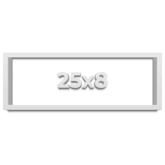 25x8 Shadow Box Frame White | 1 Inches Deep Real Wood Contemporary Shadowbox Display Frame | UV