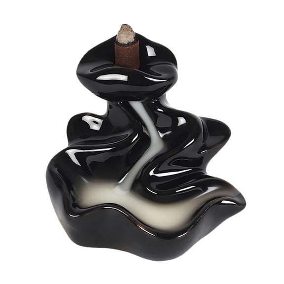 Winding River Black Ceramic Backflow Incense Burner - 3.75"