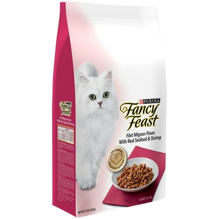 Purina Fancy Feast Gourmet Dry Cat Food Filet Mignon Flavor With Real Seafood & Shrimp 12 lb. Bag