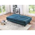Lexicon Mackay Upholstered Click Clack Convertible Sofa in Blue