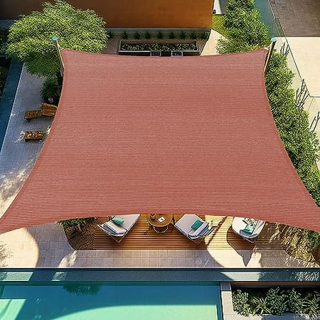 Shade&Beyond 12'x16' Rectangle Sun Shade Sail Canopy 185GSM Shade Sails UV Block for Patio Deck Garden