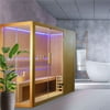 ALEKO STHE4FOSS Canadian Hemlock Indoor Wet Dry Sauna with LED Lights - 4.5 kW ETL Certified Heater - 3 to 4 Person