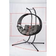 thumbnail image 6 of Miekor Furniture Double Hanging Egg Chair with Stand for Outdoor,Oversized 2 Person Wicker Rattan Swing Chair w/Convertible Armrest for Reclining Seat,All-Weather Cushion,700Lbs Cap. MK0186, 6 of 8