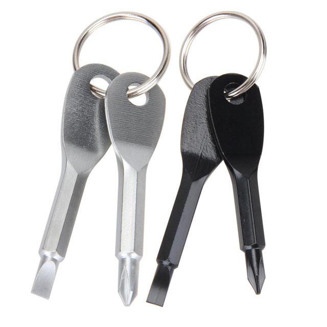 2 uds llavero destornillador EDC Set al aire libre bolsillo Mini herramienta con llavero