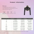 thumbnail image 6 of Choomomo Women's Shoulder Epaulet Crop Top Singer Dance Jacket Sequin Long Sleeve & Front Zipper Black 3XL, 6 of 6
