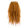 thumbnail image 1 of Lady ‘s Sexy Solid Color Mesh Irregular Elastic Tulle Bubble Skirt, 1 of 7