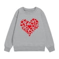 thumbnail image 4 of Milgrthf Chemise de la Saint-Valentin pour Femmes Imprimé Cœur Graphique Manches Longues Coupe Ample Chandail Blouse Col Rond Chandail en Molleton Gris 10 Ans, 4 of 4