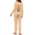 thumbnail image 3 of FOR U DESIGNS Sunflower Corgi Women's Long Sleeve Drawstring Pajamas Set 2 Piece Size S Sleepwear Crew Neck Tops and Pants for Women Nightwear Comfortable Jogger Pj, 3 of 6