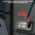 thumbnail image 3 of Deago Projection Alarm Clock for Bedroom, LED Digital Clock Projection on Ceiling Wall with USB Charger Port, 180°Projector& Dimmer, Mirror LED Loud Alarm Clock, 3 of 10