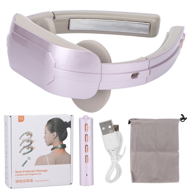 Neck Massager 5 Modes 15 Strength Gas Purification Hot Compress Intelligent Neck Massage MachinePurple