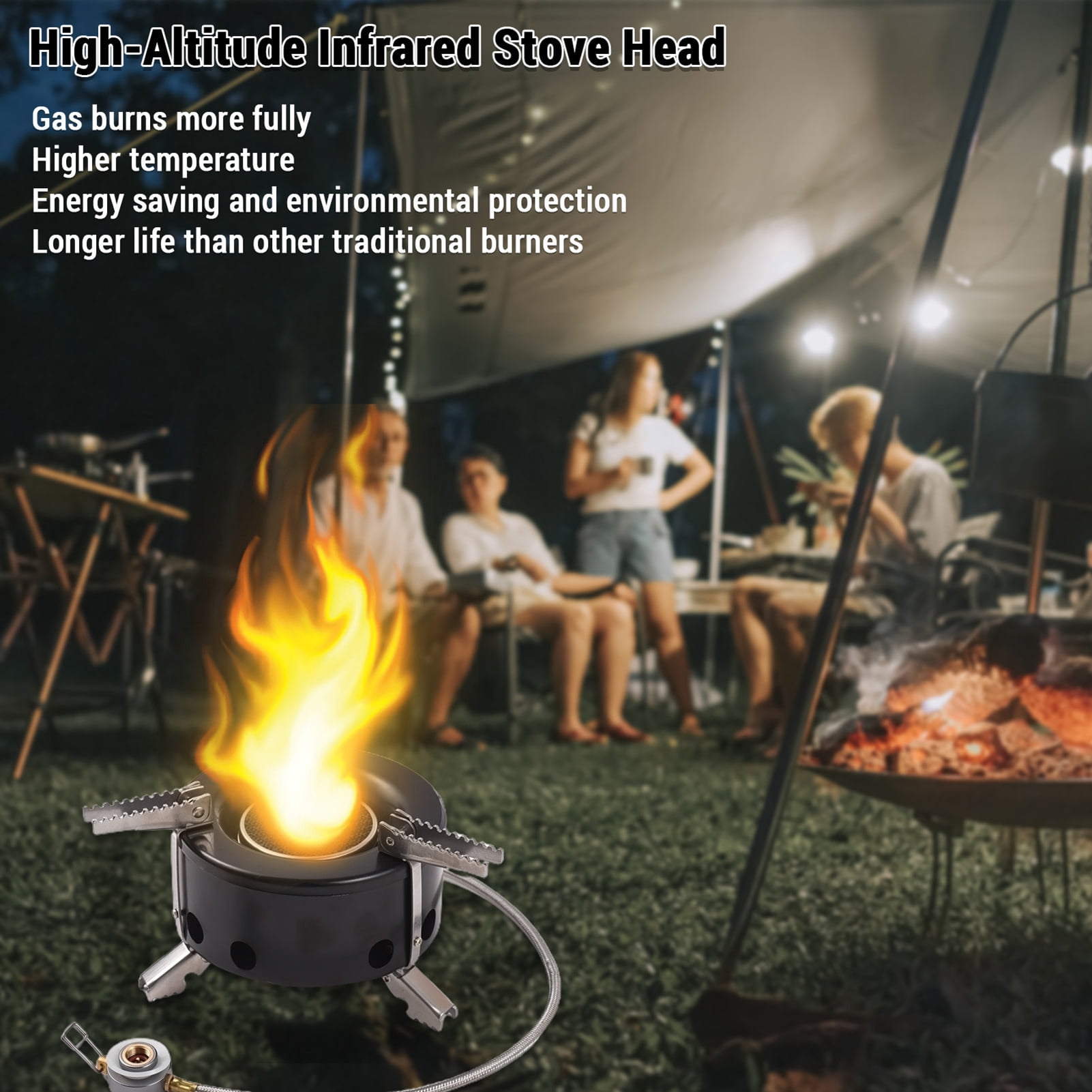 BOKYAN Camping Stove 6000W High-Altitude Infrared Portable Windproof Gas Stove for Outdoor Hiking