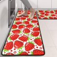 thumbnail image 2 of Kitchen Rugs Sets Of 2,Red Strawberry Plants Fruit Dot Anti Fatigue Kitchen Mat Rugs Non Slip Washable,Decorative Kitchen Floor Mats for Kitchen,Sink,Laundry,17"x47"+17"x47", 2 of 5