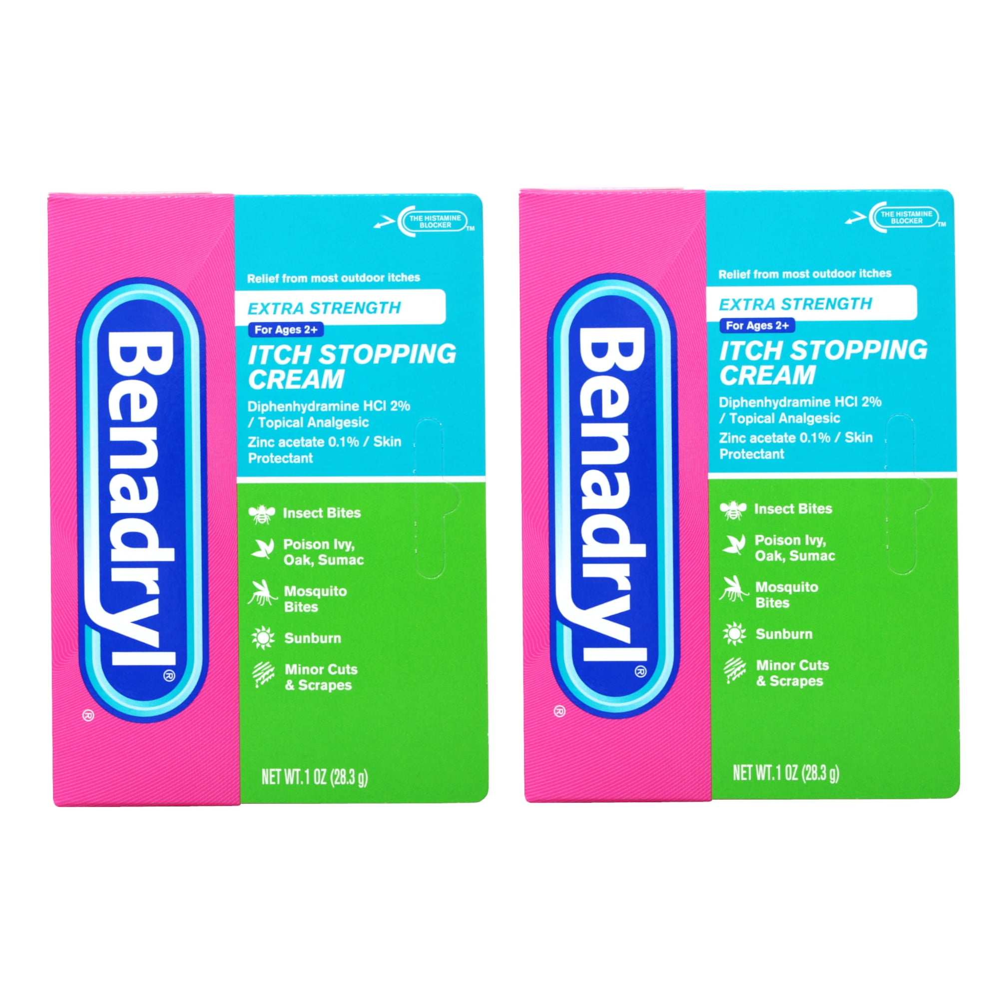 Benadryl Itch Stopping Cream Extra Strength 1 oz (Pack of 2)