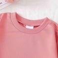 thumbnail image 6 of Fesfesfes Girls Two Piece Outfit Long Sleeve Top and Pants Set Casual Playwear Toddler Solid Color Pullover and Elastic Waist Joggers Soft Kids Homewear Matching Set(Watermelon Red,6-9 Months), 6 of 6