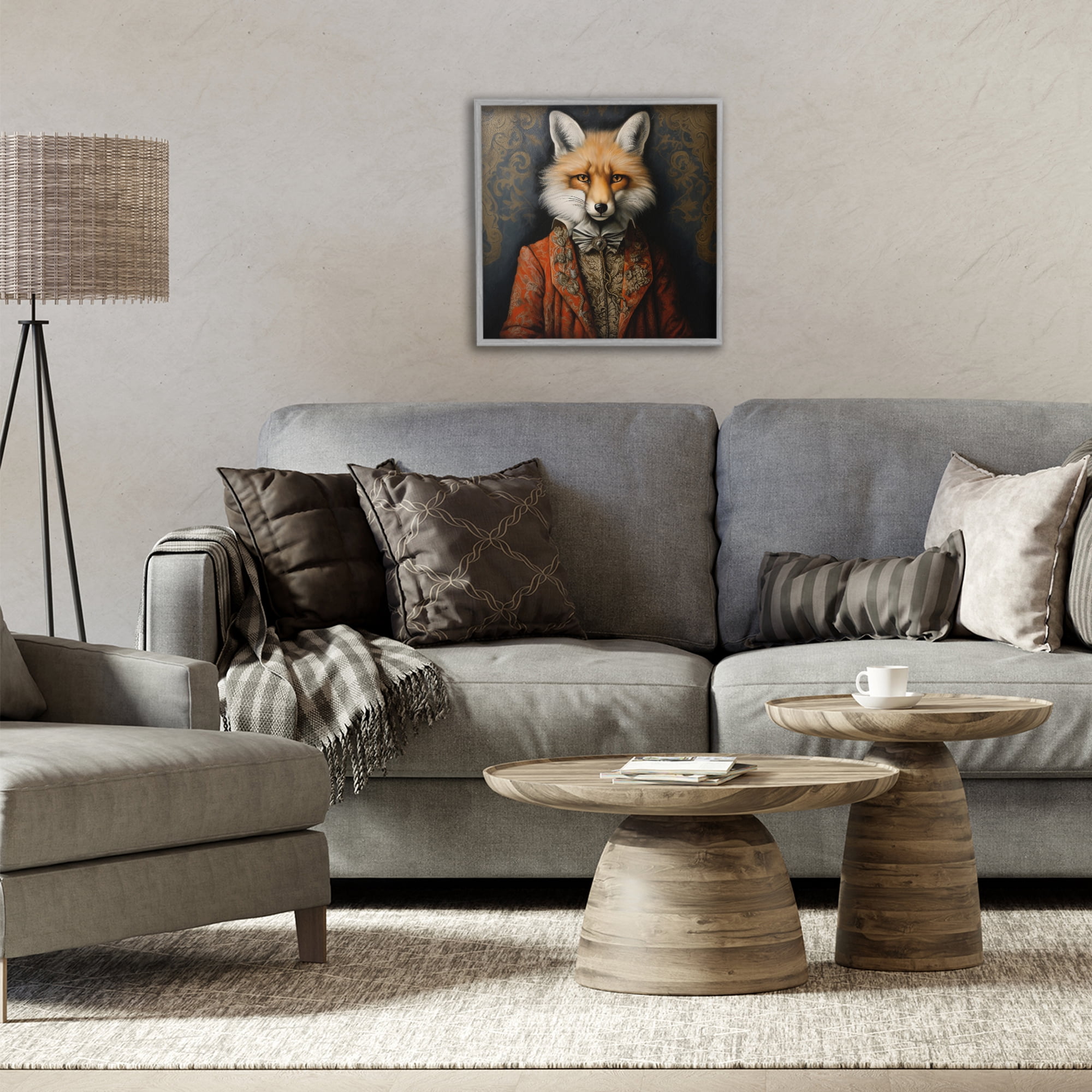 Stupell Industries Mystical Metamorphosis Fox Gray Framed Giclee Art, design by Lazar Studio