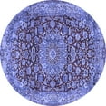 thumbnail image 1 of Ahgly Company Indoor Round Medallion Blue Traditional Area Rugs, 3' Round, 1 of 4