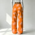 thumbnail image 4 of Fabrcox Halloween Pj Pants for Women Flannel Funny Pumpkin Ghost Spooky Women Sleep Pants Soft Fall Winter Warm Wide Leg Women’s Lounge Pants, 4 of 4