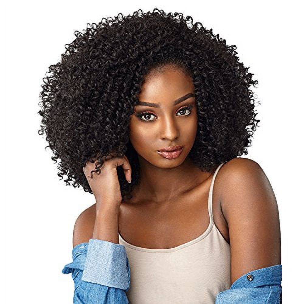 Synthetic Hair Half Wig Weave Curls Kinks & Rule Breaker (1B)