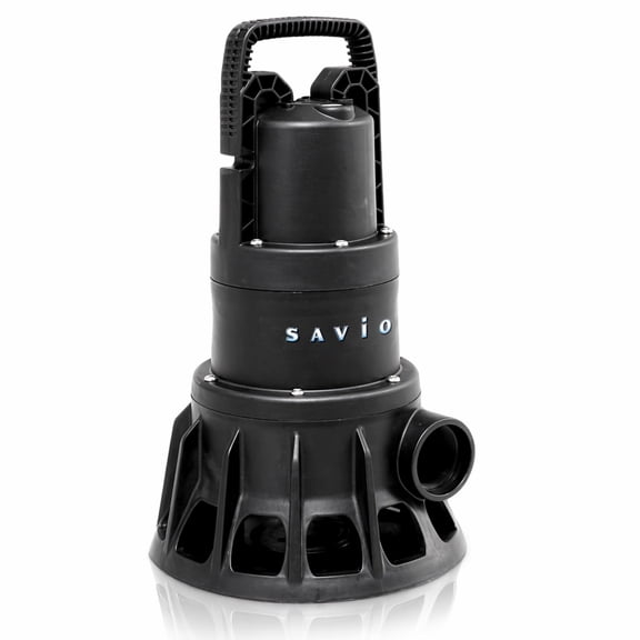Savio Water Master Solids Submersible Pond Pump, 5000 GPH, 28.5 ft Head, Handles Solids up to 1.5 in