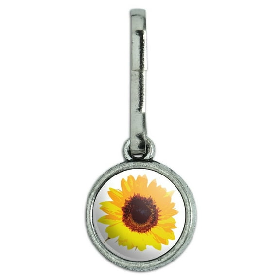 Sunflower Shower Antiqued Charm Clothes Purse Backpack Zipper Pull