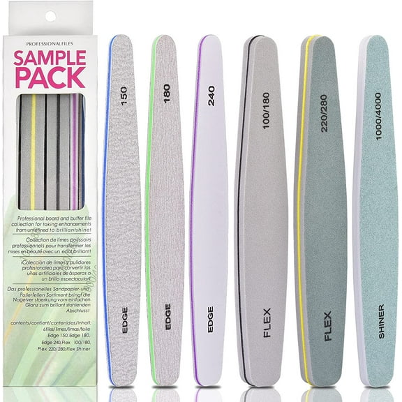 Styton Professional Nail Files Pack Nail Beauty Salon Double Sided Emery Boards Sanding Buffer for Manicure