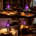 thumbnail image 4 of Witch Hat Table Lamp,Colorful Art Glass Style Decorative Light,Handcrafted Stained Glass Tabletop Display Lamp for Mantel Shelf,Bedroom,Living Room and Home Decor(B), 4 of 5