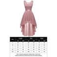 thumbnail image 2 of Vestidos de Fiesta Elegantes de gasa Vestido de fiesta irregular Vestido de fiesta con costuras de encaje Vestido de noche Cgtredaw Rosa T XL para Mujer, 2 of 9