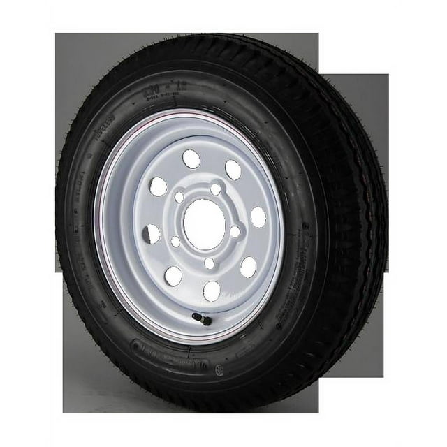 4.80X12 Loadstar Trailer Tire LRB on 5 Bolt White Mod Wheel