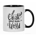 thumbnail image 1 of Inkdotpot Create Your Own World11 OzCeramic CoffeeMugs Inspirational Quotes Gift For Co-Worker Boss -Black, 1 of 6
