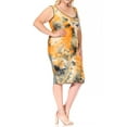 thumbnail image 4 of Women's Plus Size Tie Dye Fitted Bodycon Scoop Neck Sleeveless Basic Cami Midi Dress, 4 of 6