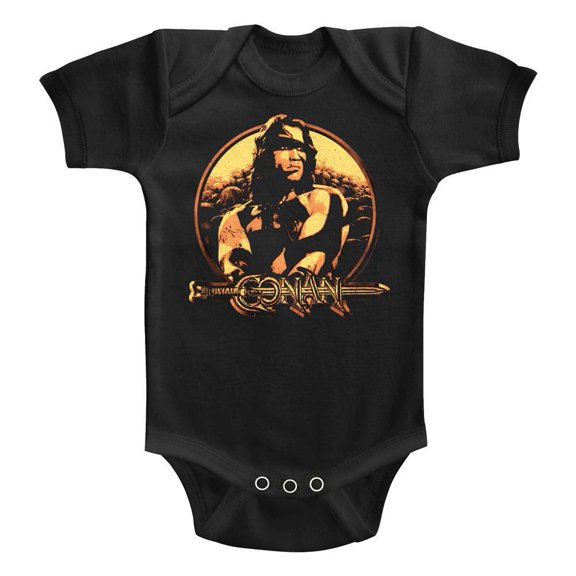 Conan the Barbarian Bronze Shield Baby Onesie (Black)