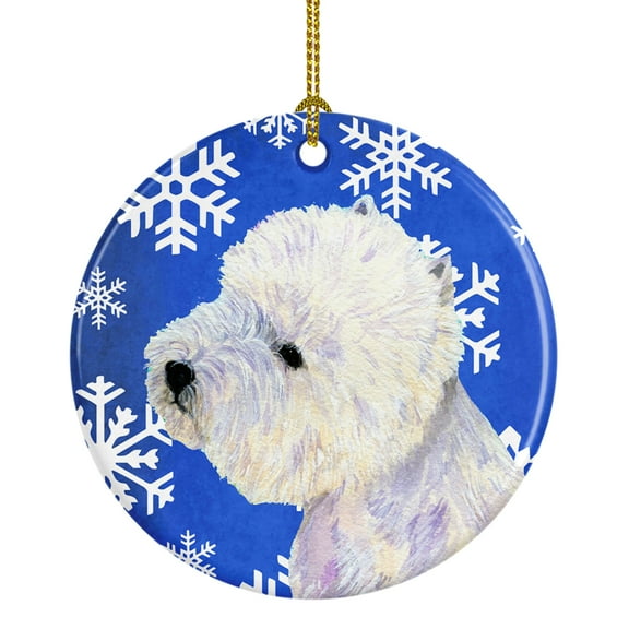 Carolines Treasures LH9270-CO1 Westie Winter Snowflake Holiday Ceramic Ornament, Multicolor