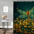 thumbnail image 3 of RKSupls Waterproof Shower Curtain, Glowing Stained Glass Dragonfly Luminous Field Polyester Shower Curtain with Hooks for Chic Elegant Home Bathtub Bathroom Decor Washable Curtains, 3 of 6
