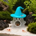 thumbnail image 5 of Floating Ghost Aquarium Hideout, Halloween Witch Hat Fish Tank Shelter Ornament, Hollow Mesh Breeding Cave for Betta Shrimp Small Fish, Safe Adjustable Decor for Halloween Tank, 5 of 6