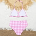 thumbnail image 4 of Edvintorg 8-12 Years Plaid Bikini Set for Kids Swimsuit Halter Tank Top and Bottom Swimwear Kids Girl Bathing Suit Beachwear Children Swimwear for Girls, 4 of 5