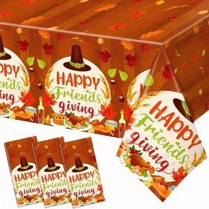 3 Piece Thanksgiving Friendsgiving Tablecloths