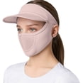 thumbnail image 2 of Women's UPF 50+ Ice Silk Face Mask with Visor Brim, Breathable Mesh Sun Shield for Outdoor Hiking Running Cycling, Lightweight UV Protection Half Face Cover for Sports Pink, 2 of 4
