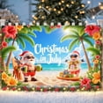 thumbnail image 5 of Tropical Christmas Beach Theme Santa Claus Banner Holiday Decoration Festive Design Summer Party Decor for Beach Party Tropical Celebration Holiday Gathering, 5 of 9